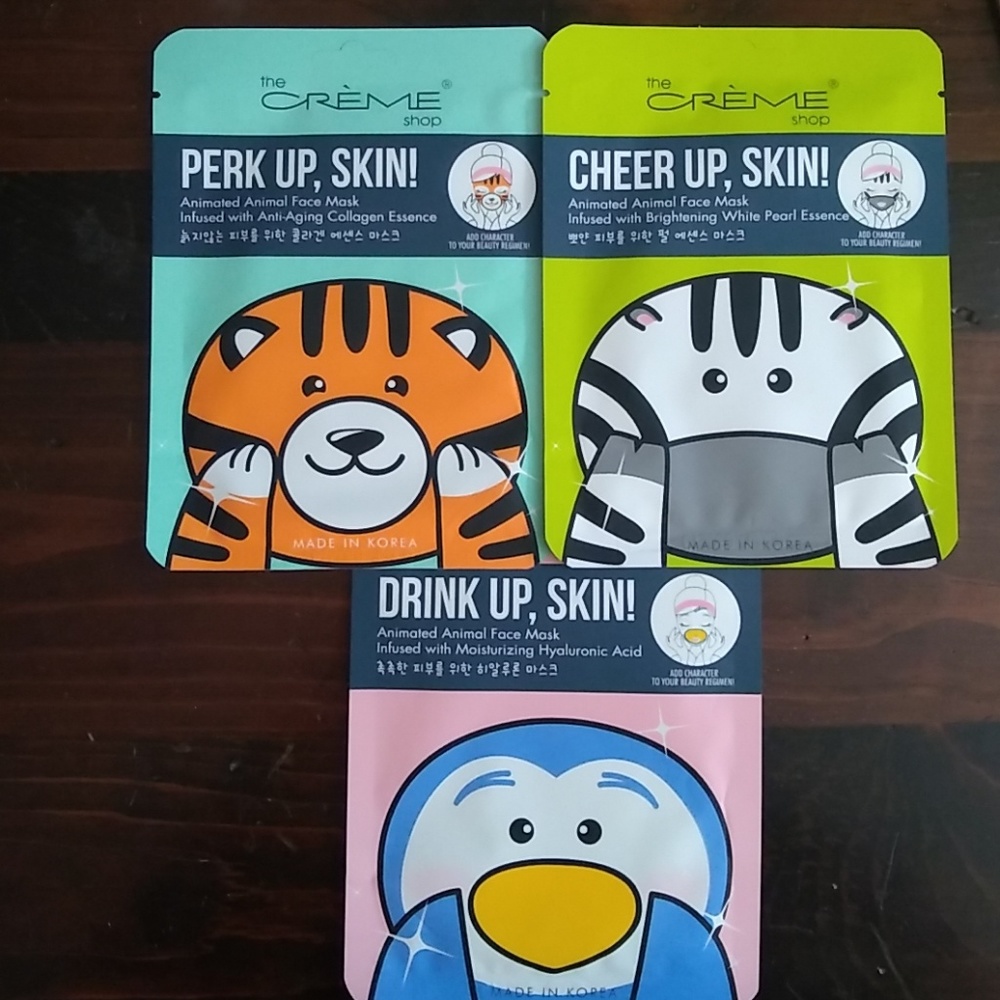 Cute! Animal Character Sheet Mask 3 Pack